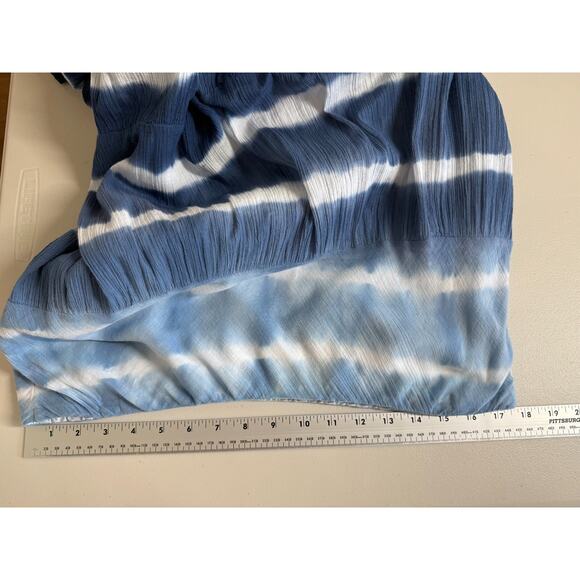 Chaps Tie Dye Gauzy Tiered Maxi Skirt Womens Size Large Blue Boho Festival - Picture 7 of 10